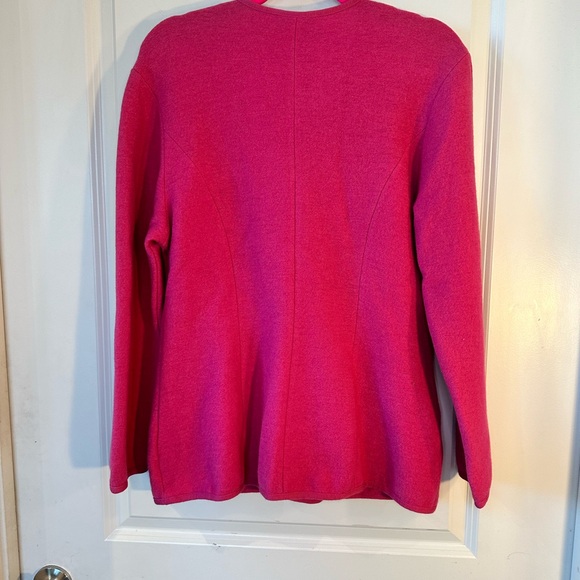 Vintage Geiger 100% Boiled Wool Pink Military Gold Button Long Line Sweater, 40 - Picture 11 of 12